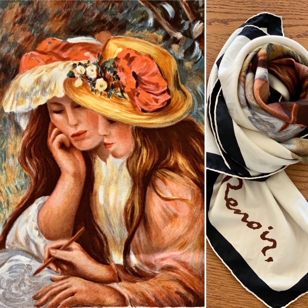 Vintage RARE 1910s Renoir Silk Scarf